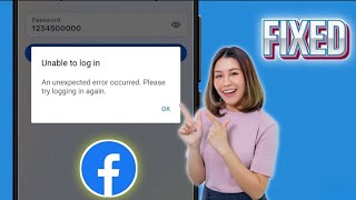 Facebook Unable To Login Problem AnUnexpected Error Occurred Please TryLogging In Again [upl. by Eilyk]