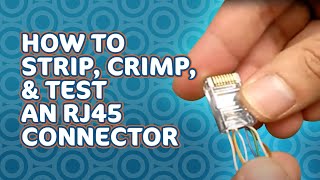 How to Strip Crimp and Test a RJ45 [upl. by Mure830]