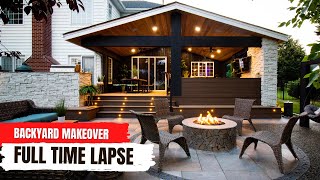 My FAVORITE BACKYARD MAKEOVER Full Build Time Lapse [upl. by Dranrev]