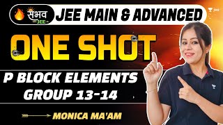 P Block Elements Group 1314  One Shot  Sambhav  JEE Main  jee2024 jee2025  Monica Bedi [upl. by Ynnavoj]