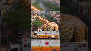 A pregnant giraffe gives birth to a hospitalgiraffeshortsshortsvideo comedyjokesfunnyanimals [upl. by Monk769]