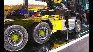 RC TIMBER TRUCK with REAL CRANE  INTERMODELLBAU 2018 ScaleART [upl. by Goodwin]