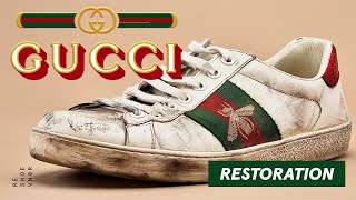 Trashed Gucci Sneakers Complete Restoration [upl. by Marco]