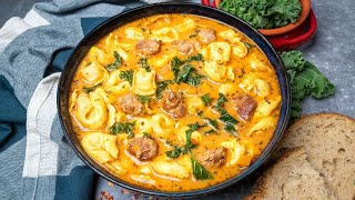 Creamy Sausage and Tortellini Soup [upl. by Yennej475]