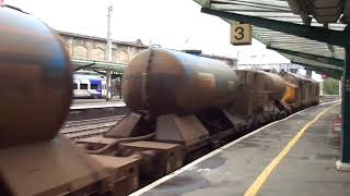 The x2 Class 37 DRS Nos3705937218 with Railhead Treatment Train was passed through at Carlisle [upl. by Etnuhs879]