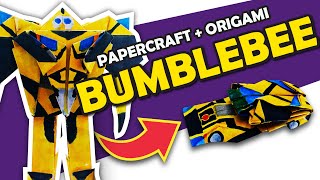 MAKE AN AUTOBOT BUMBLEBEE Paper Craft that TRANSFORMS [upl. by Ycnalc538]