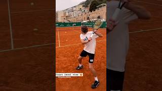 Stefanos Tsitsipas practicing in MonteCarlo Awesome court level view tennis [upl. by Sunny]