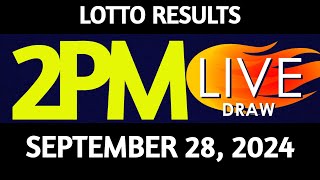 Lotto Result Today 200 pm draw September 28 2024 Saturday PCSO LIVE [upl. by Dailey]