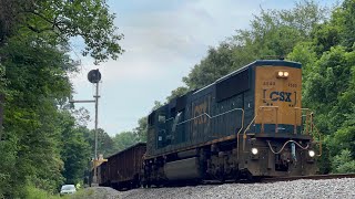 LHF CSX SD70MACe 4540 Leads Work Train W20218 on 61824 [upl. by Aidualc]