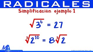 Simplificación de radicales  Ejemplo 1 [upl. by Rivers]