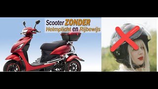 Scooter rijden zonder helm of rijbewijs ook na invoeren van de helmplicht op snorfietsen 112023 [upl. by Nesnar]