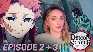 FINALLY Watching Demon Slayer REACTION Episodes 2  3 [upl. by Cypro643]