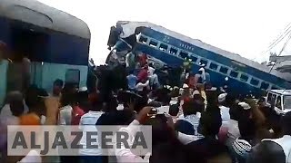 India More than 20 dead in Uttar Pradesh train derailment [upl. by Silvano]