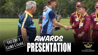 U17 Div 1 Gold Coast Cricket Grand Final Presentation 202324 [upl. by Morrell793]