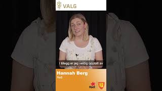 Hannah Berg  Listekandidat Rødt  Valg 2023 [upl. by Teerell]