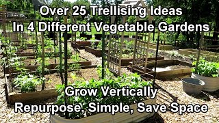 Over 25 Vegetable Garden Trellising Designs Crop Examples Materials Vertical Growing Ideas [upl. by Brandwein721]