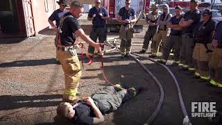 Firefighter Hasty Harness Training  Rapid Intervention Quick Rescue [upl. by Bertasi440]