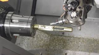 Eurotech B446SY2 CNC Lathe AR 15 carrier in One Operation [upl. by Eilliw]