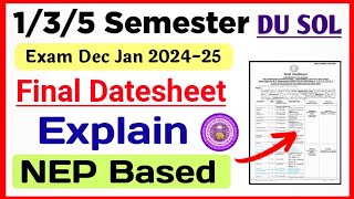 SOL 135 Semester Final Datesheet Explain Dec Jan Exam 202425  Sol Exam Final Datesheet InfoNEP [upl. by Odlonyer]