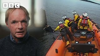 Man clings for life after being cut off by tide  Saving Lives at Sea  BBC [upl. by Morse714]