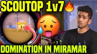 SCOUTOP 1v7 💀🔥 DOMINATION IN MIRAMAR ✅ [upl. by Merilyn]