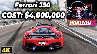 Forza Horizon 5  NEW CAR Ferrari J50 Steering Wheel Gameplay 4K [upl. by Brigham369]