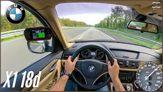 2010 BMW X1 18d sDrive E84 20  141HP  POV Autobahn Top Speed Drive [upl. by Kathie]