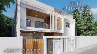 Plan maison sur 150m2 R1 5 chambres salon Dakar Senegal [upl. by Gino637]