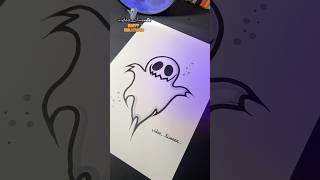 👻🎃 Easy draw Ghost on Halloween shorts [upl. by Shermy577]