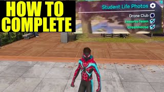 Spiderman 2 student life photos guide  Esports Team Location  greenhouse location  drone club [upl. by Dracir455]