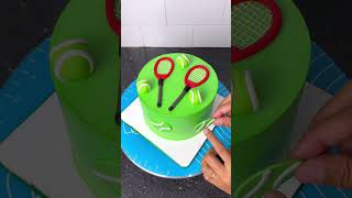 Parang fondant pero icing lang pala 😍💚  Tennis Cake [upl. by Neddra]