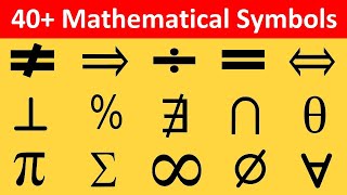 Useful List of Mathematical Symbols  Names of Mathematics Symbols  Learn Maths  Maths Symbols [upl. by Broderick]