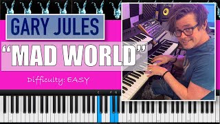 How to Play Mad World from Donnie Darko  Easy Piano Tutorial [upl. by Quillon]