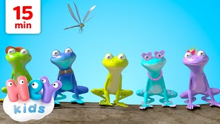 Five Little Speckled Frogs and more Animal Songs  Animal Songs for Kids  Hey Kids Nursery Rhymes [upl. by Tevis]