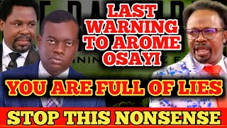 JOSHUA IGINLA WARNING TO AROME OSAYI FOR ATTACKING TB JOSHUA  PROPHET JOSHUA IGINLA [upl. by Casaleggio]