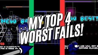 My top 4 Worst Fails geometry dash [upl. by Peedsaj]