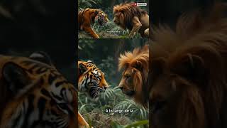 Tigre vs Leon animales batallasanimales leopardo lion [upl. by Lenahs130]