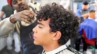 HAIRCUT TUTORIAL UNDERCUT MID FADE CURLY TOP [upl. by Christoffer209]