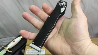 2350 ส่งฟรีมีดสปริง Microtech  HALO VIรุ่นพิเศษมีเซฟตี้ล็อคใบ microtechknife microtechknives [upl. by Elocim577]