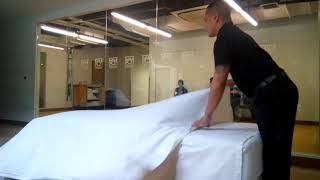 Standard Bed Making In Housekeeping 3 sheets in under 5 minutes TESDA Competency Assesment NC2 [upl. by Nyrrat]