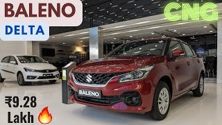 Maruti Suzuki BALENO Delta CNG 2024 ❤️₹928 Lakh🔥Features Mileage Interior Detailed Review👌 [upl. by Airetnuhs]