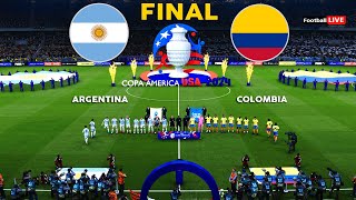 ARGENTINA vs COLOMBIA  FINAL Copa America 2024  Full Match All Goals  Realistic PES Gameplay [upl. by Aronek]