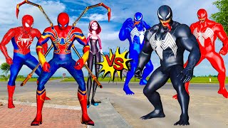 TEAM IRON SPIDERMAN VS TEAM VENOM  In real life [upl. by Refiffej]