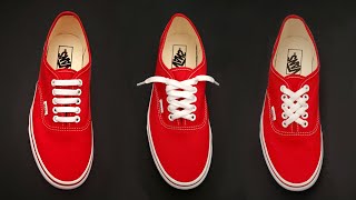 4 COOL SHOE LACE STYLE VANS AUTHENTICERA  Shoe lacing tutorials for 5 holes [upl. by Eimmas]