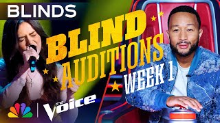 The Best Performances from the First Week of Blind Auditions  The Voice  NBC [upl. by Danyluk436]