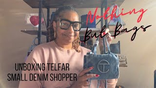 Unboxing The Telfar Small Denim Shopper telfarbag handbagunboxing [upl. by Astera8]