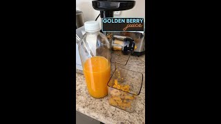 Fresh Golden Berry Juice with my Homever Masticating Juicer Vegan Plantbased short shorts [upl. by Eivla964]