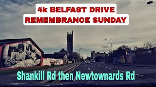 4k BELFAST DRIVE REMEMBRANCE SUNDAY Shankill Rd then over to Newtownards Rd [upl. by Ledba439]