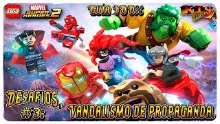 LEGO Marvel Super Heroes 2 Desafíos 3 Vandalismo de propaganda Guía 100 [upl. by Lihas]