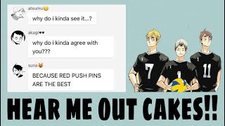 hear me out cake  inarizaki team  haikyuu  read desc [upl. by Arrotal41]